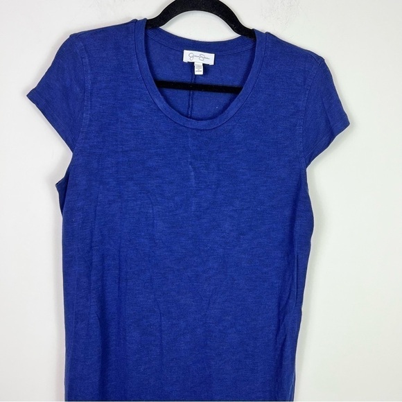 Jessica Simpson Midi Dress womens size large Maritime Blue Long side slits comfy - Picture 7 of 9